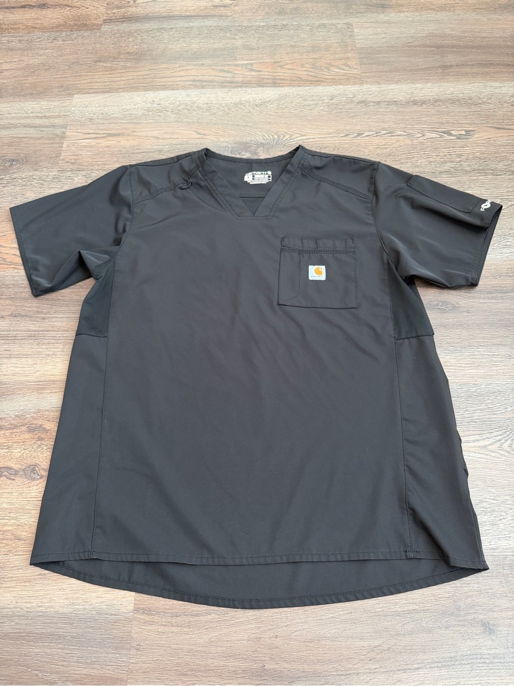Carhartt Men’s Modern Fit Force Scrub Top Black V-Neck Medical Workwear Medium